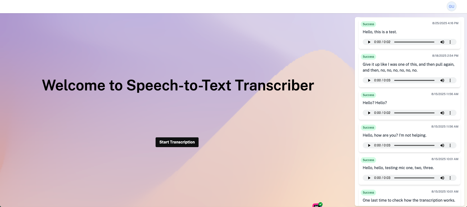 AI-Powered Speech-to-Text Web App